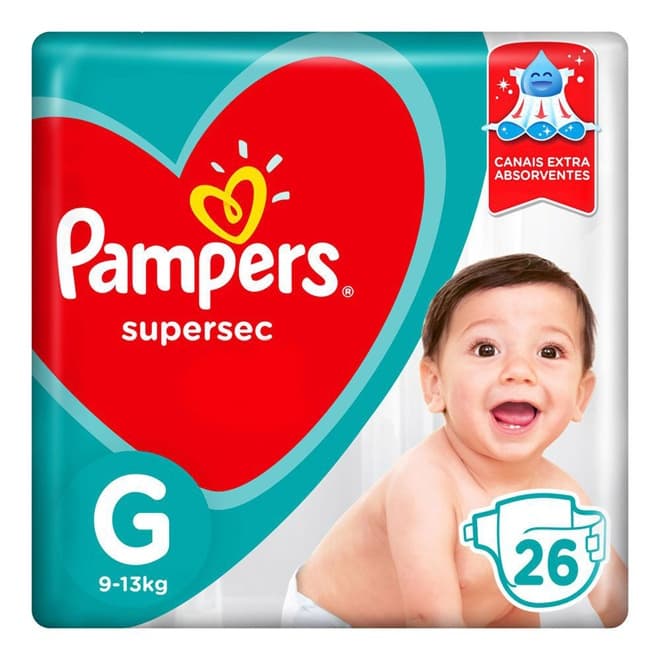 FRALDA PAMPERS SUPERSEC G - 26 UNIDADES