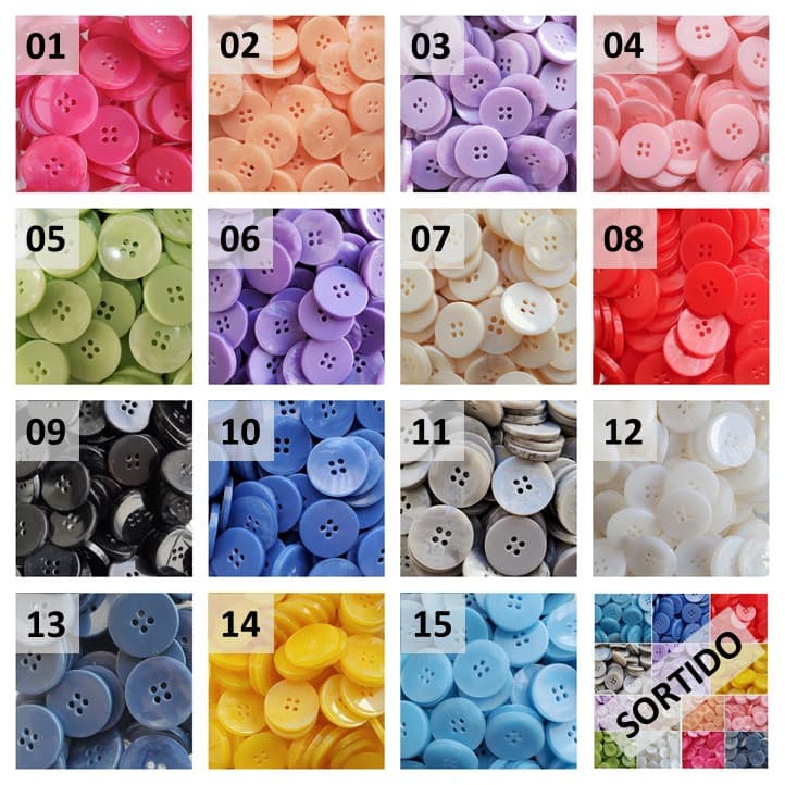 Botão 2cm De Diâmetro 4 furos - 400 unidades (bt3)