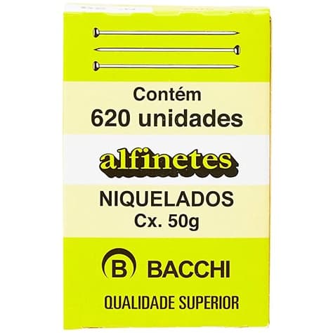 Alfinete Aço Niquelado N°29 com 620 unidades 50g - Bacchi