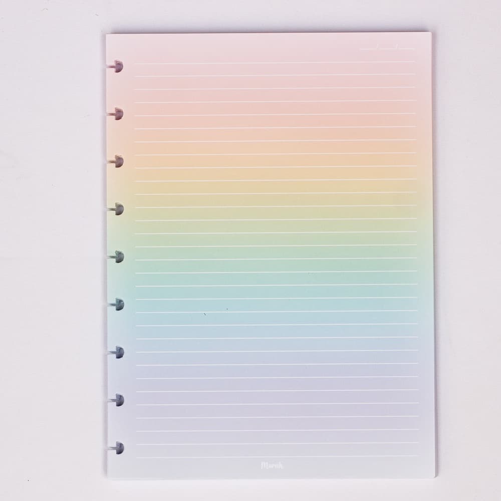 Refil Caderno de discos linhas brancas - Rainbow
