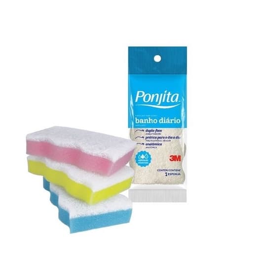 Esponja de Banho Diário Ponjita 3m 1 unidade cores sortidas