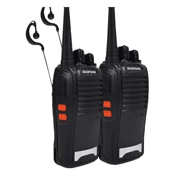 Kit 2 rádios comunicadores Baofeng UHF/VHF 16 canais c/fones
