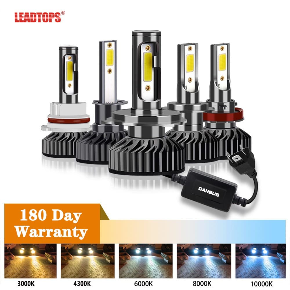 LEADTOPS 2pcs LED H4 H7 Bulbos de Farol de Carro H3 H11 H1 H1 9006 HB2 9005 HB3 HB4 Lâmpadas de Luz de Nevoeiro CCT Quente de Branco a Gelo Azul 3000K-15000K