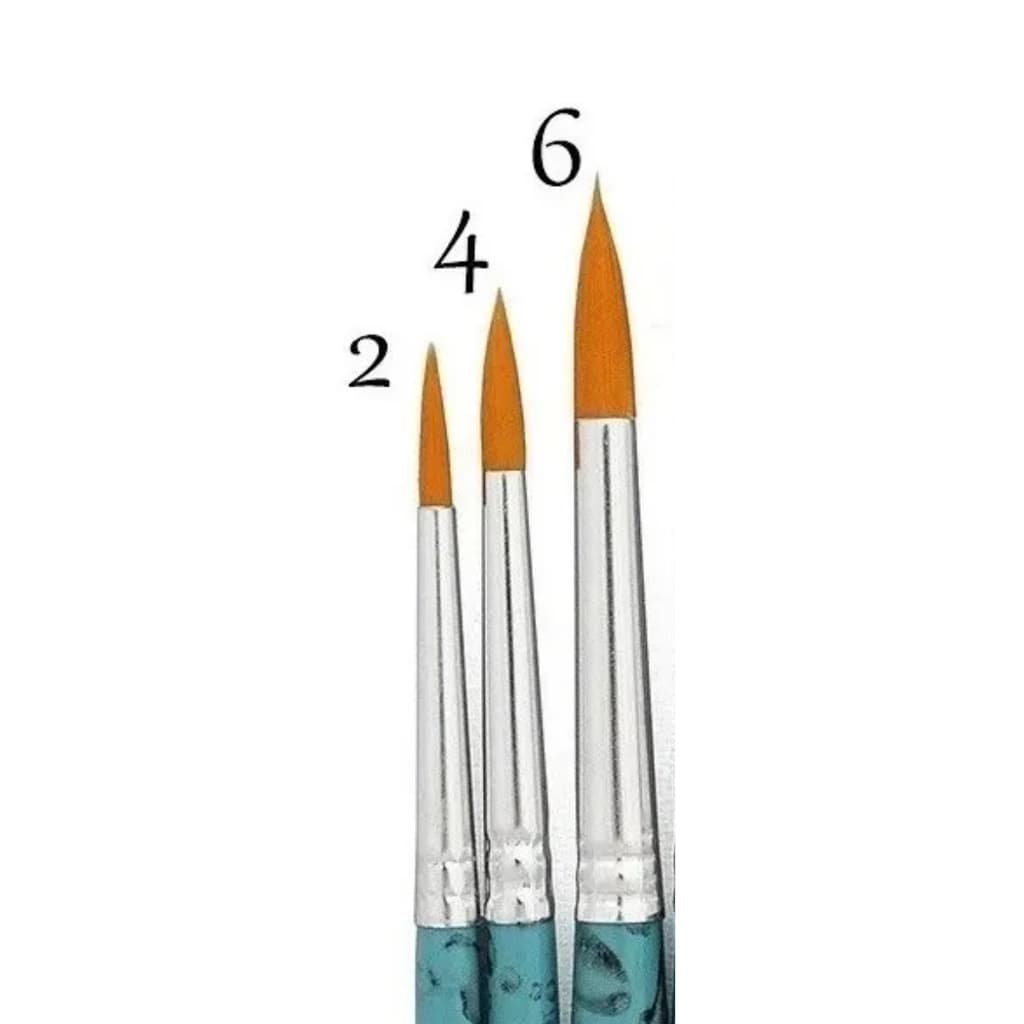 Kit Pincel Redondo Para Aquarela Keramik 311 - 03 Tamanhos (2,4,6)