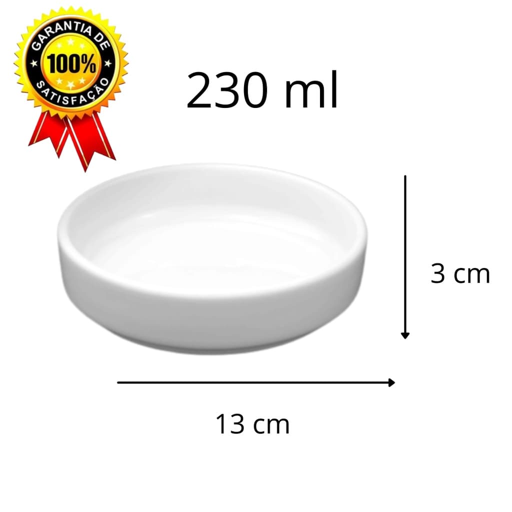 Prato Para Gatos de Porcelana Raso 2ª linha 230ml Comedouro