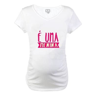 Baby Long Blusa Gestante Divertida É Uma Menina! Grávida Rosa