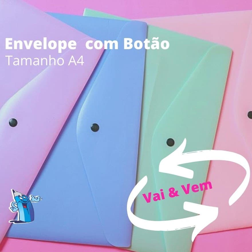 Envelope Com Botao Vai E Vem Tom Pastel Dello