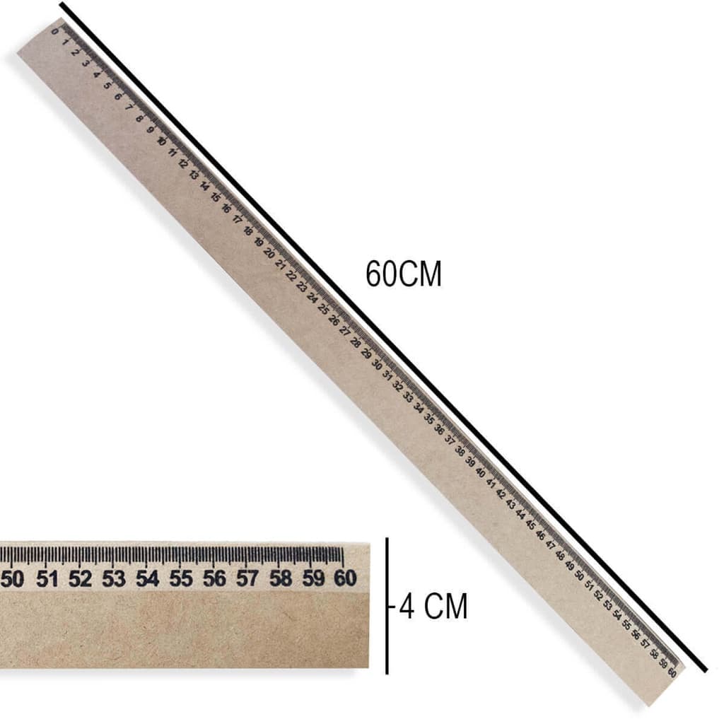 Régua De Costura E Artesanto 60cm Modelagem Alfaiate Mdf