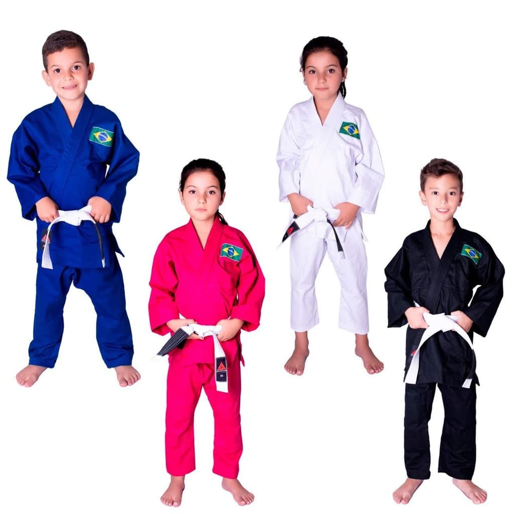Kimono Infantil Judo Jiu Jitsu Reforçado Liso+faixa Gratis