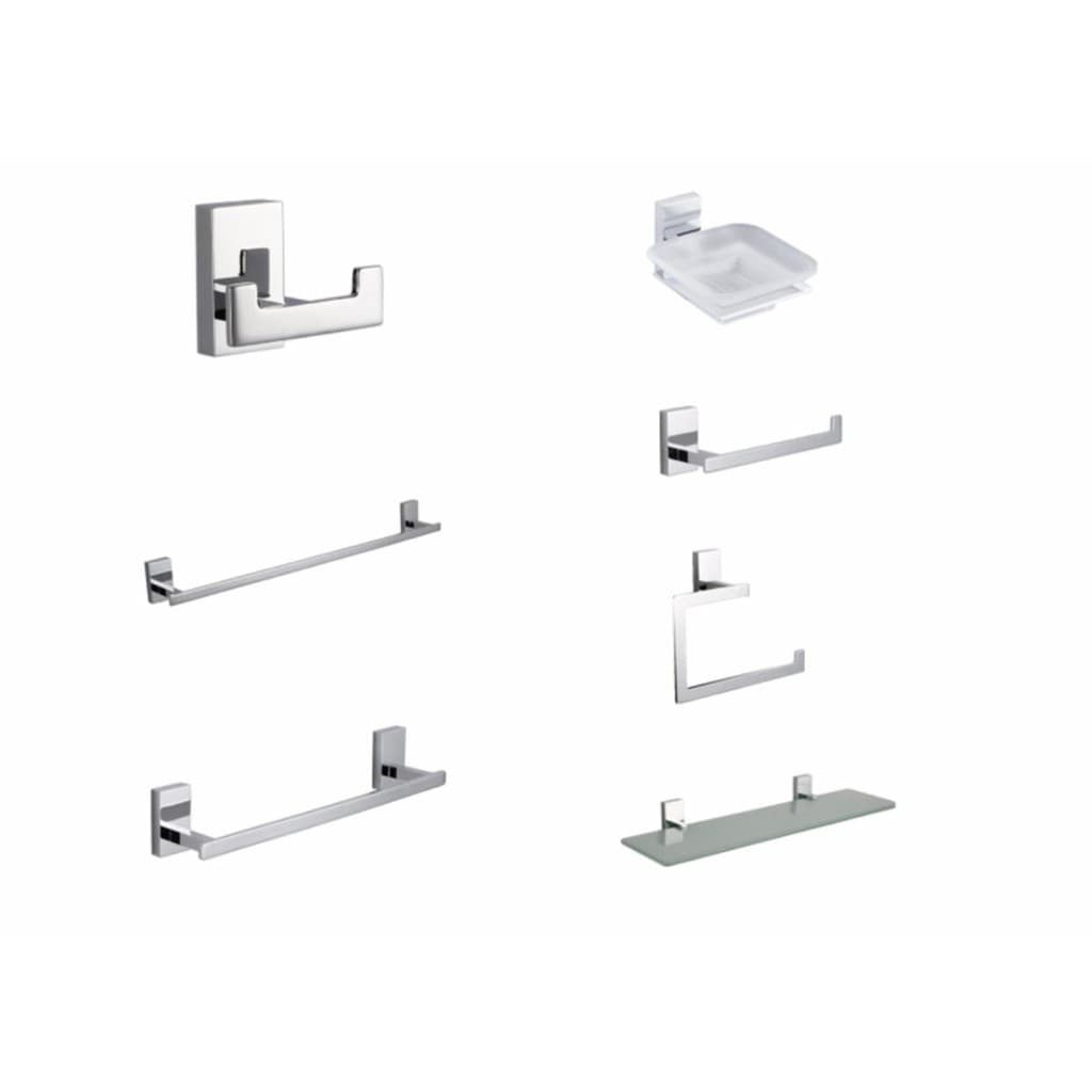 Acessórios Para Banheiro Linha Luxo Quadrado preteado