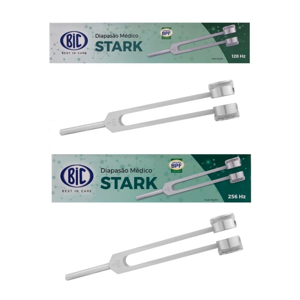 Diapasão Médico stark BIC 128/256 Hz com fixador