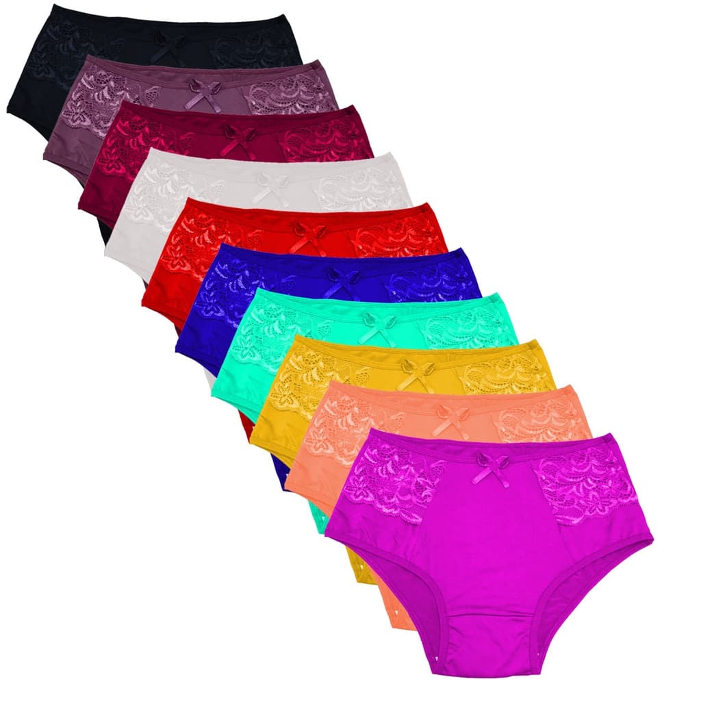 Kit 5 Calçola Microfibra Senhora Plus Size G1 G2 G3 Alta Renda Calcinha Alta D04