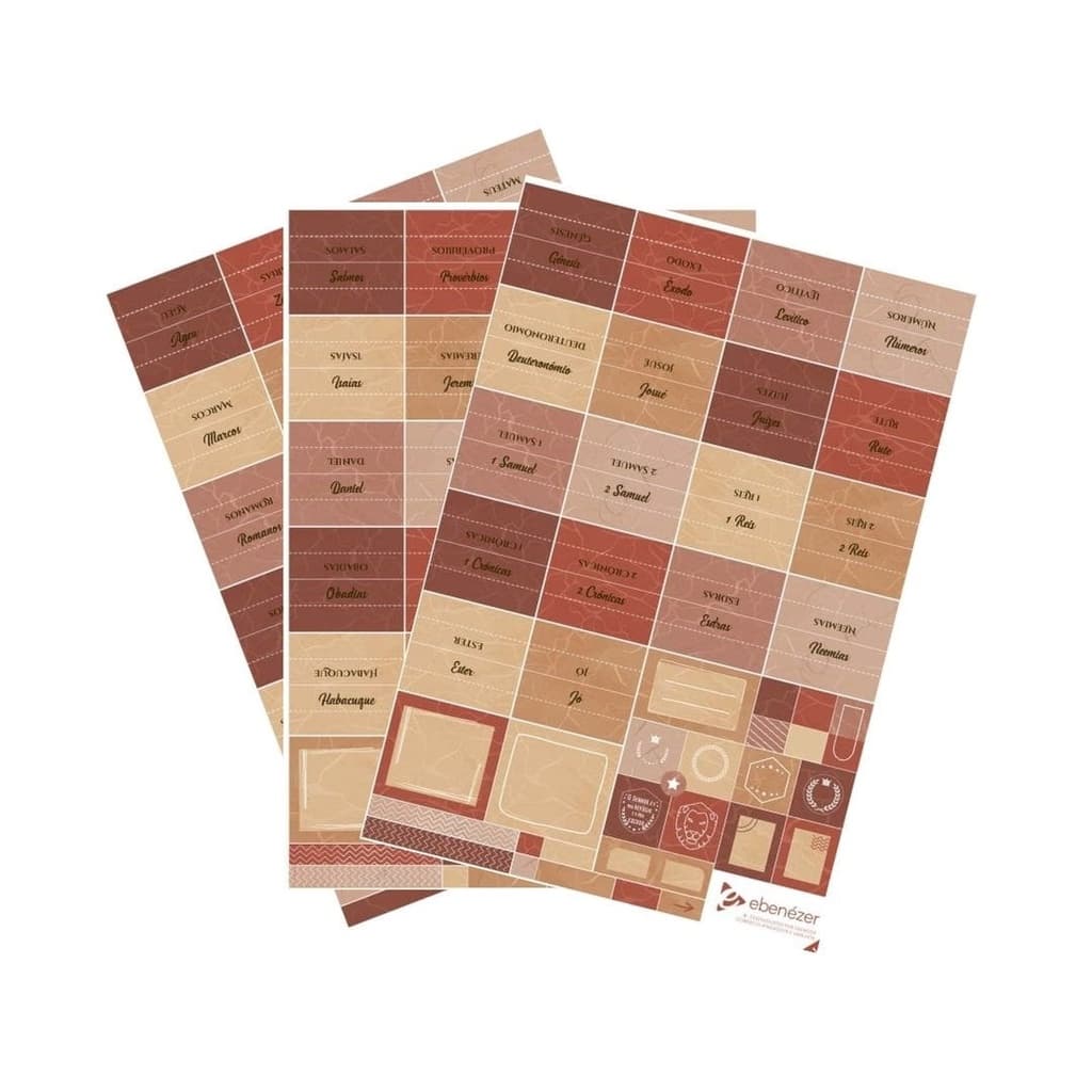 Abas Adesivas Para Bíblia Marcador Índice Tons Terrosos