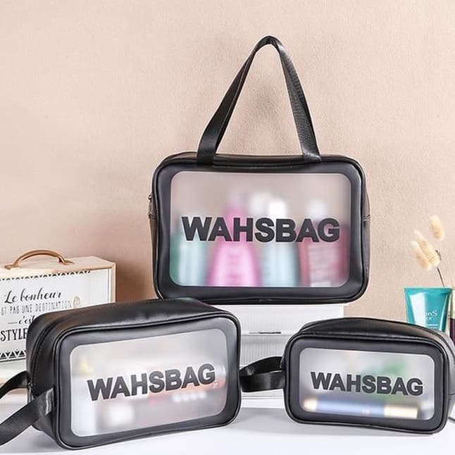 Bolsa Necessarie Transparente WashBag Impermeável Com Alça