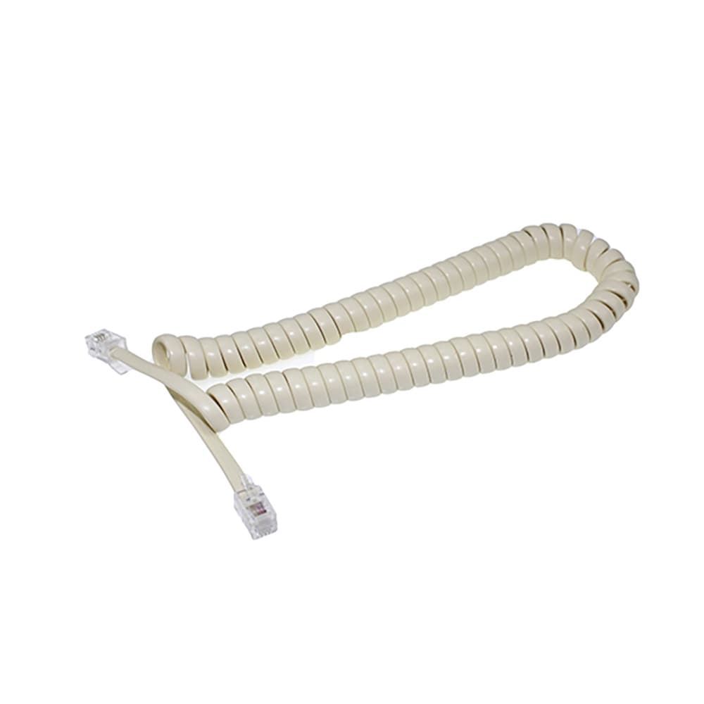 Cabo Cordão Espiral RJ11 2 Metros Bege Flexível e Organizado para Conexão de Telefones e Equipamento