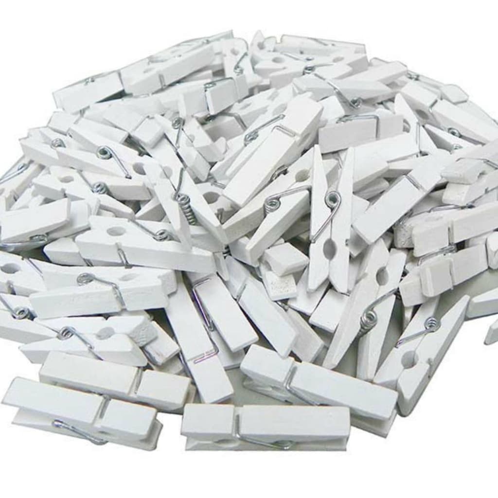 Mini pregador de madeira 3,5 cm branco prendedor de fotos lembrancinha artesanato 15 50 unidades