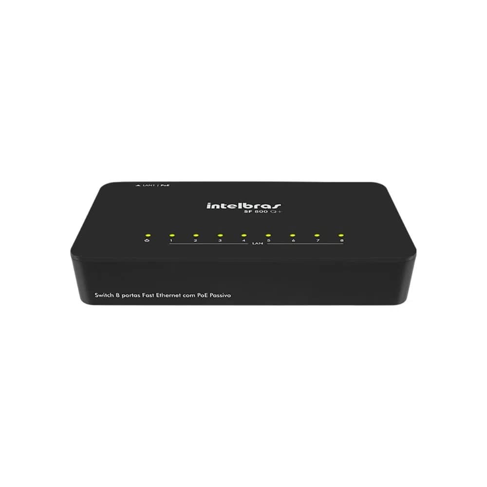 Switch 8 Portas IntelBras Fast Ethernet 10/100 Mbps com QoS - SF 800 Q 
