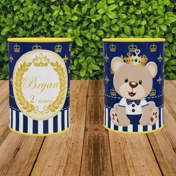 20 Cofrinhos Personalizados Urso Príncipe