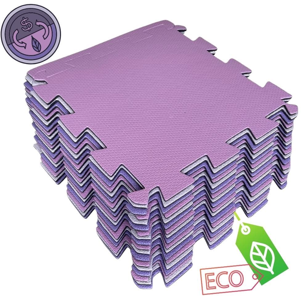 Kit 12 Tatames - EVA Tons de Rosa e Lilás Econômico - 50x50x1 cm.