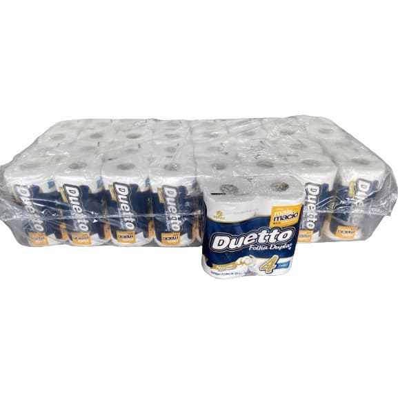 Papel Higiênico Duetto Folha Dupla - Fardo c/64 rolos de 30m cada