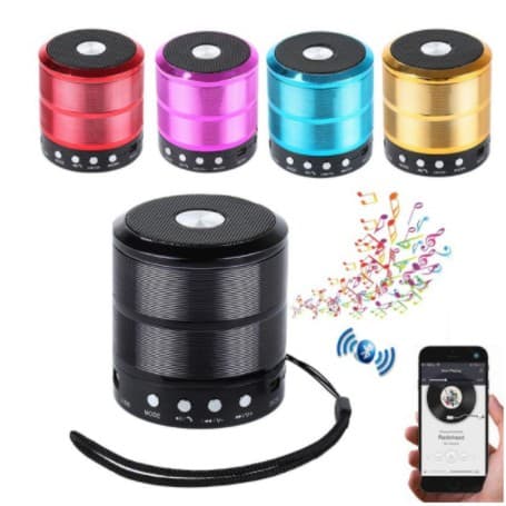 mini Caixinha de Som Ws-887 Bluetooth Portátil Usb Mp3 P2 Sd Rádio Fm Várias cores