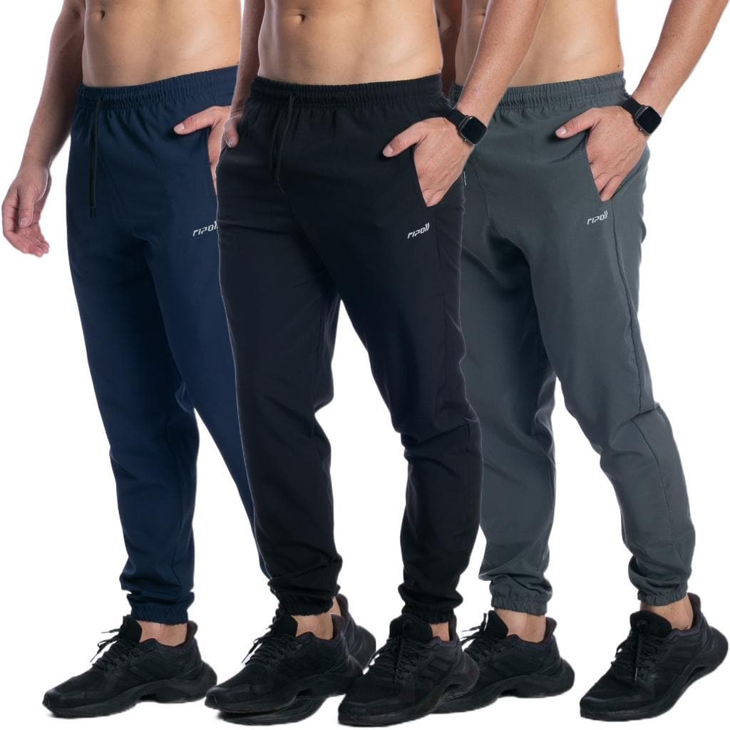 Calça Tactel Elastano Jogger Masculina Corta Vento Treino Academia Esportiva