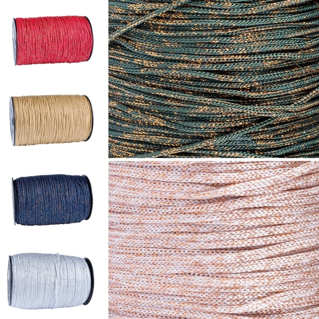 Cordão 5/1 Fio Nautico 4mm com Lurex - 100 Metros