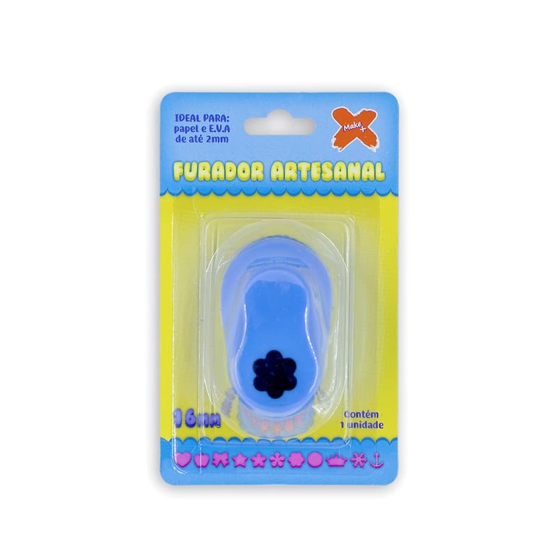 Furador Cortador Perfurador para Papel e EVA Make+ 16mm 1.6cm Flor 6 Pétalas