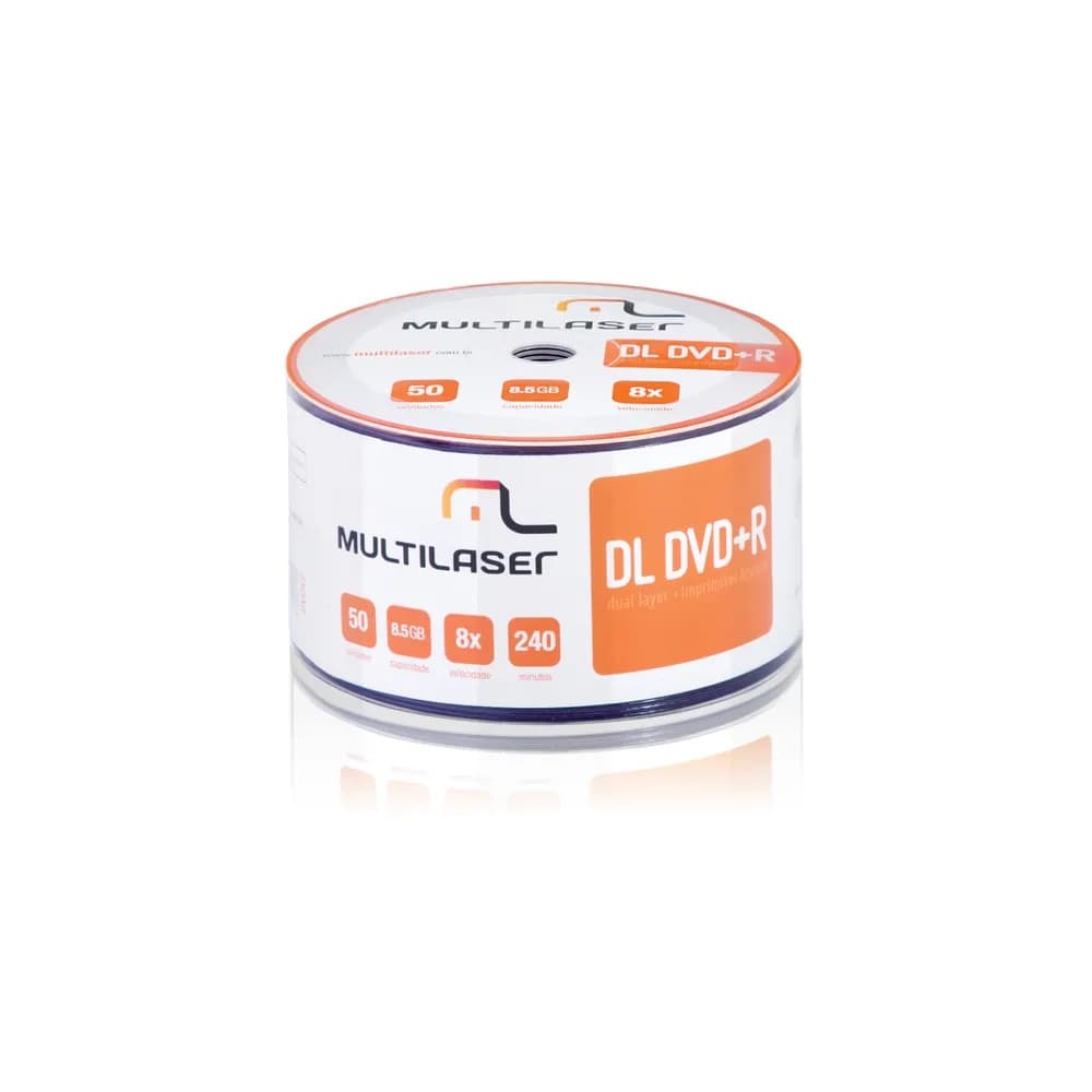 DVD+R DL DV047 Multilaser 240min 8.5Gb 8X Printable C/50