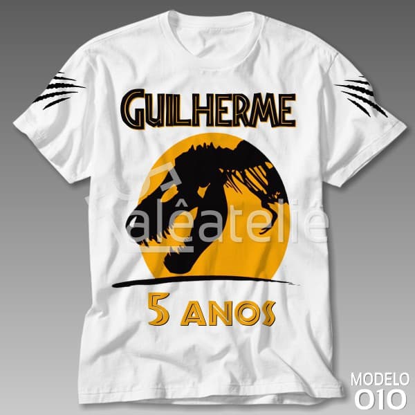 Camisa Dinossauro Fóssil Festa Infantil Adulto Personalizada