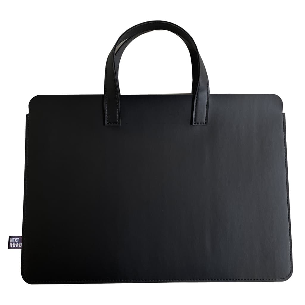 Sacola com Alça Pasta Maleta Para Notebook Couro Preto