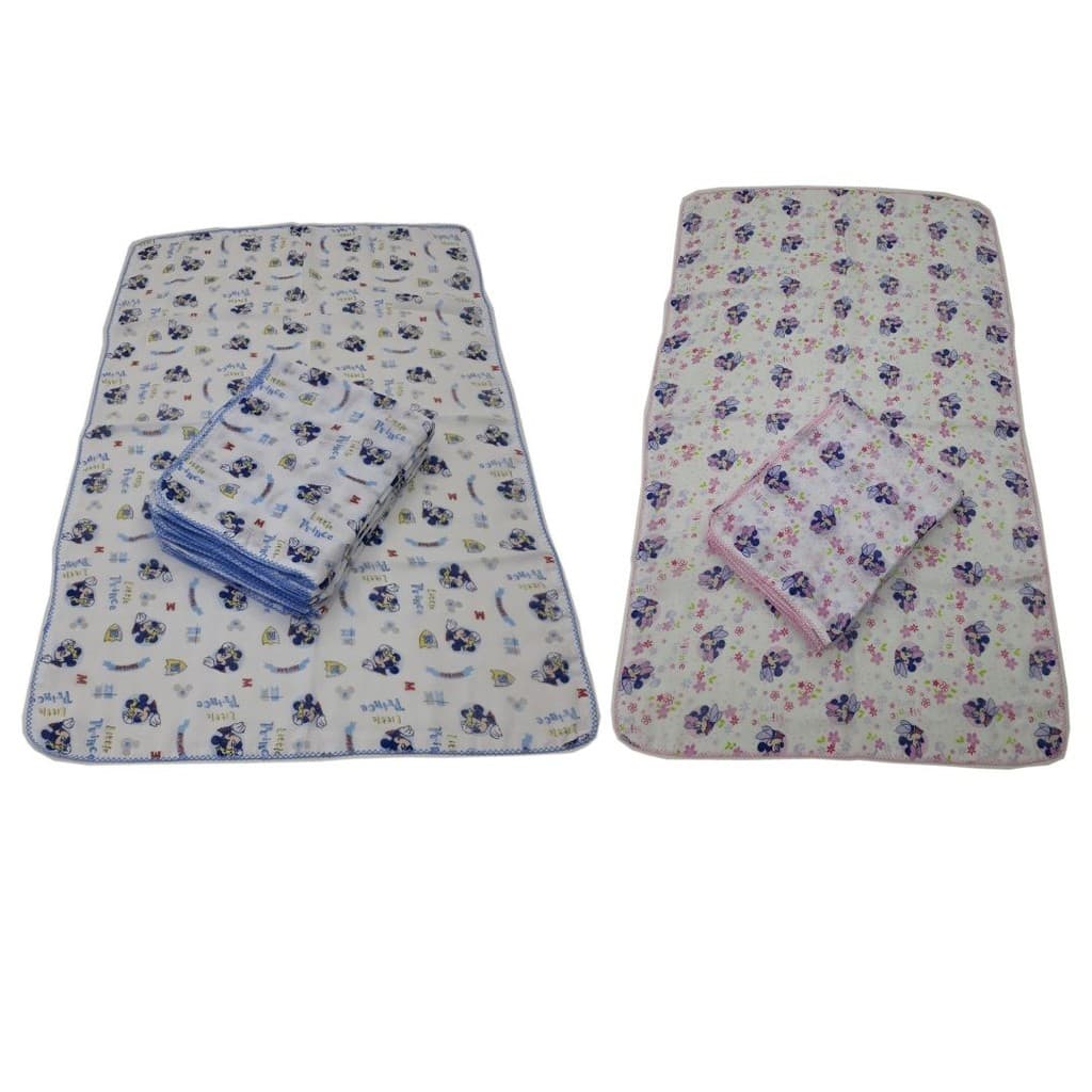 TOALHA FRALDA BEBÊ DISNEY 70CM x 110CM COM CROCHÊ OVERLOCADO