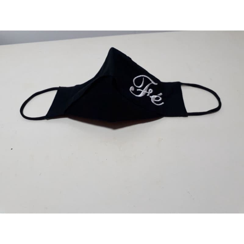 Máscara em bordado Fé 3d masculino e feminino