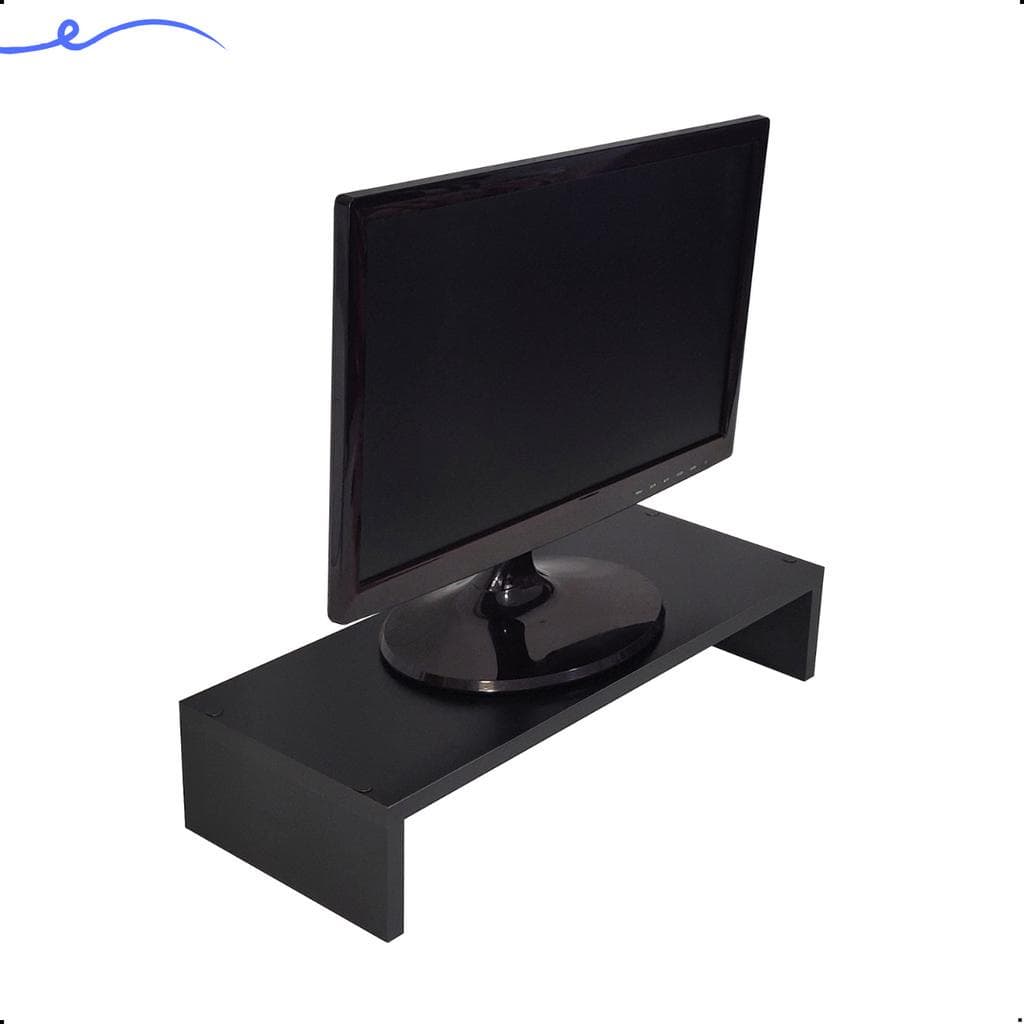 Suporte P/ Monitor Mdf 50x20x10 Preta 50 Cm Mdf Home Office Mesa Gamer Ergonômico Base Apoio Mesinha