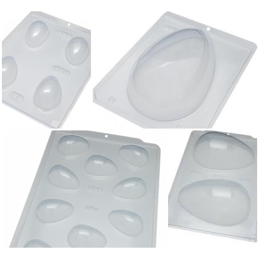 Forma Ovo de Páscoa Vários TAM P/ Escolher Promoção Confeitaria (Com Silicone e Sem, verifique na Variação) (CHOCO)