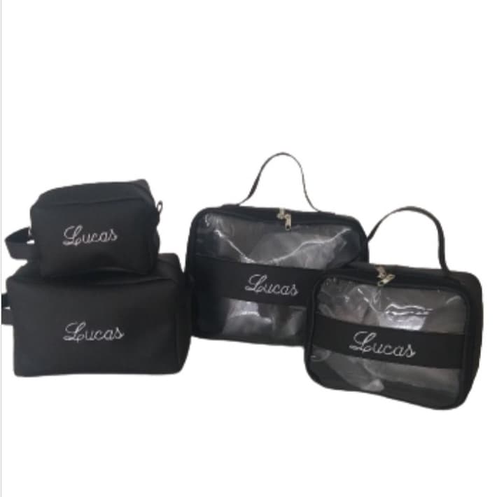 Kit 4 Necessaire Organizadora Personalizada Para Viagem