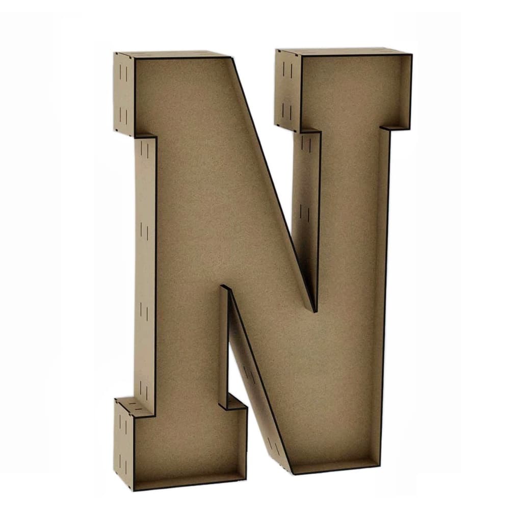 Letra Caixa N 30cm MDF Decoração Festa Nome Palavra Número