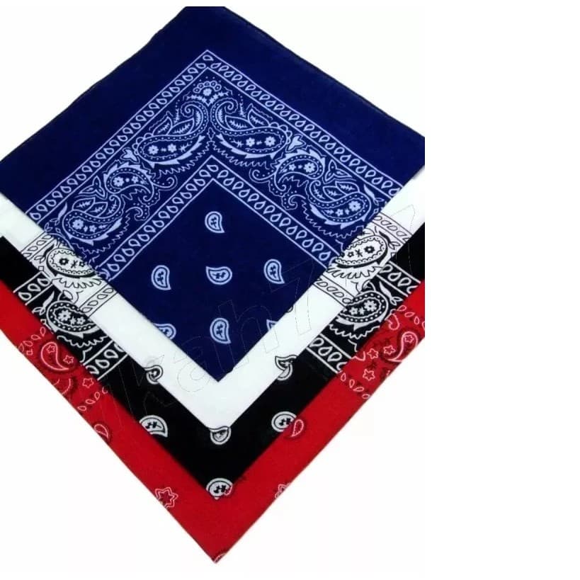 Kit 4 Bandanas Preto, Vermelha, Branco, Azul Ref:239