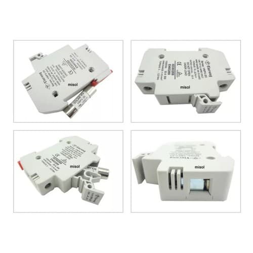 Kit 6x Seccionadora- Porta Fusivel 10x38mm + 8x Fusivel 15a