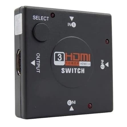 Chave Seletora Switch Hub Hdmi 3 Entradas X 1 Saida/ Novo. 