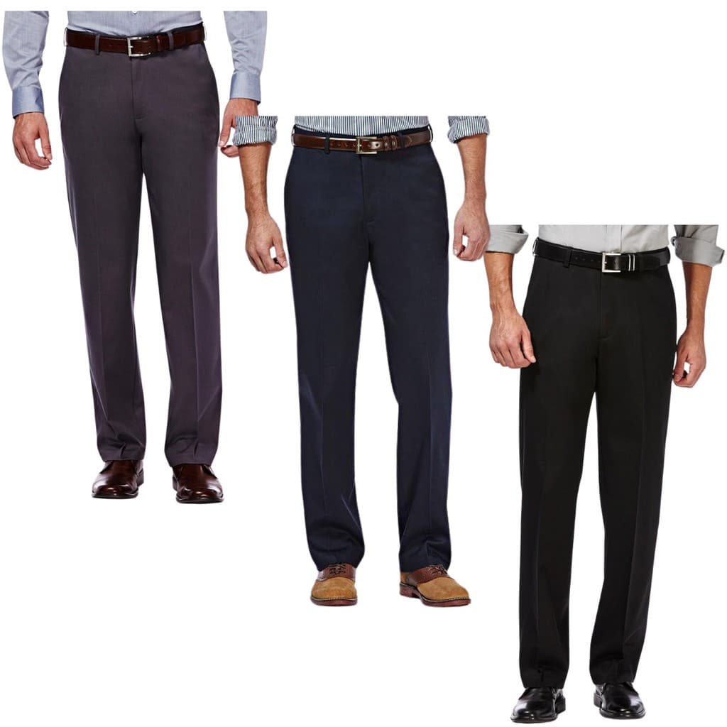 Kit 3 Calças Sociais Masculinas Hook Sem Pregas Em Oxford Cores Variadas