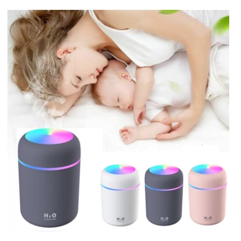 Difusor Umidificador De Ar Portátil Usb Ultrassônica 300ml  Aromaterapia 7 cores