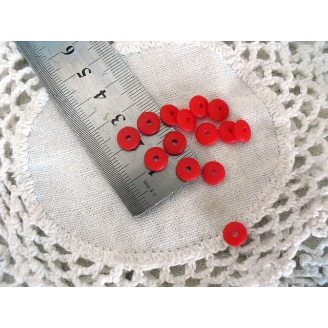 miçanga entremeio plástico rosquinha vermelha 20 pçs