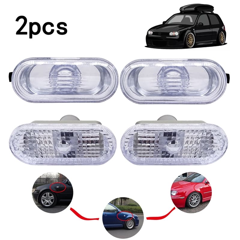 Fender Do Carro LED Luzes De Marcador Lateral Lâmpadas Sinal Volta Para VW MK4 Golf/Jetta Bora Passat Lente Clara Acessó