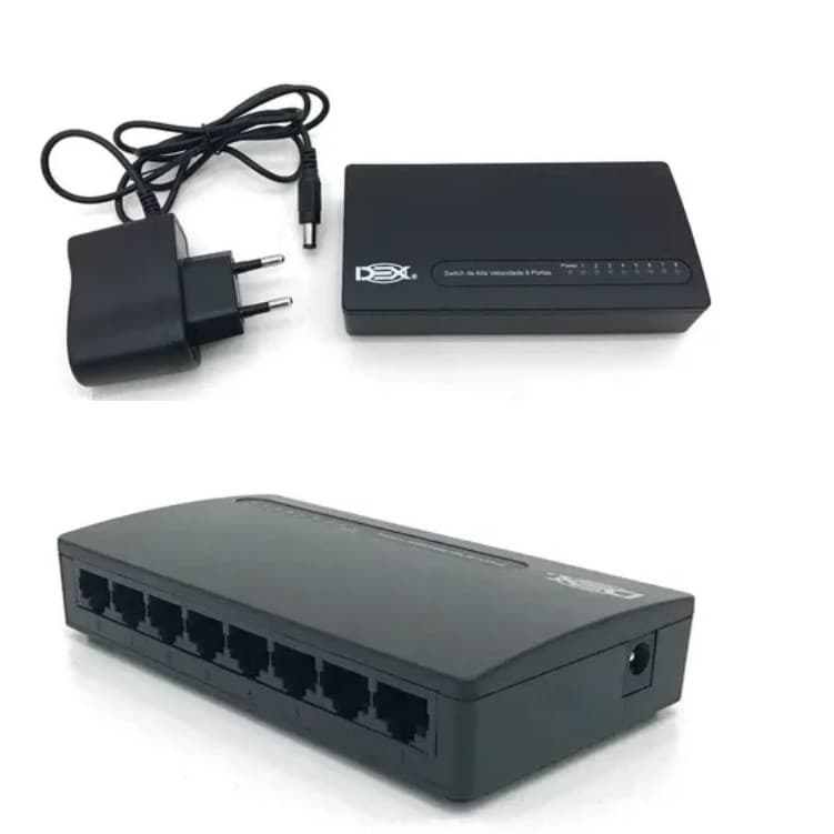 3 Switch De Alta Velocidade 8 Portas 10/100 Mbps