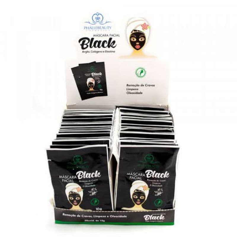 Kit 10 Máscara Facial Negras Removedora de Cravos e Oleosidade Máscara Fácil Black