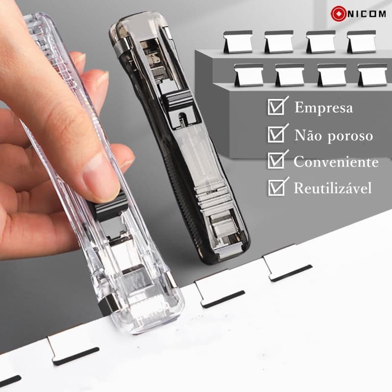 Agrafador sem furos Metal Push Clamp Binder Ferramenta de encadernação de documentos de arquivo de escritório escolar