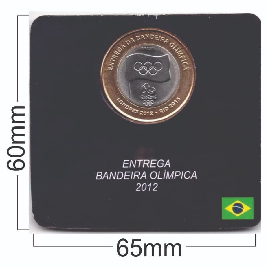 Cartela para moeda - Real Bandeira Olímpica
