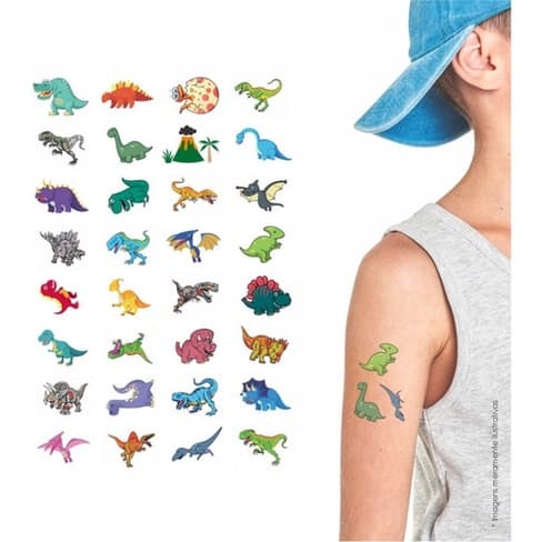 Tatuagem Infantil Temporária Dinossauro | Kit Festa 32-017