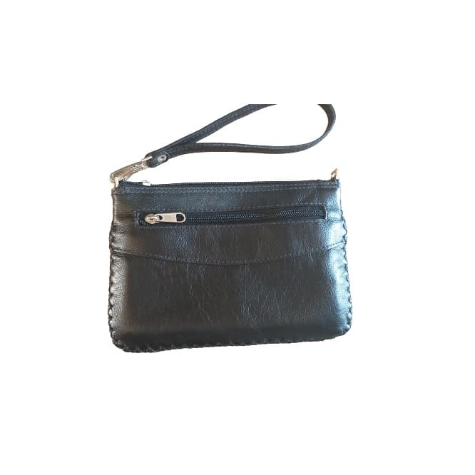 Bolsinha de Mão Artesanal Produzida em Couro Legítimo, Cabe Celular Carteira Documento e Outros Intes